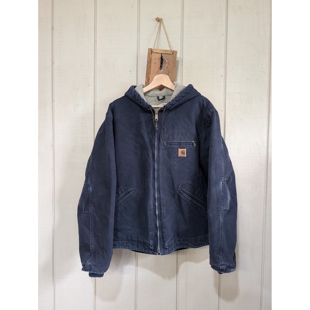Carhartt J141 MDT Midnight Navy Sandstone Sierra Sherpa Lined Jacket Mens Large